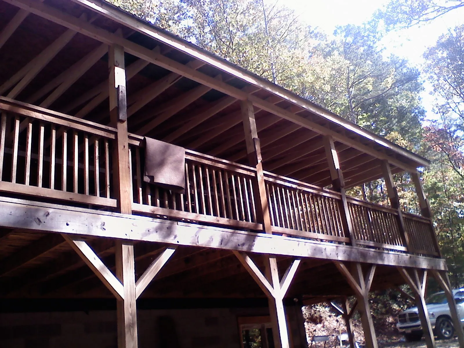 Timber framing under a new elevated porch and deck — Roof Leak Repair in Glen Burnie by Roofing Brothers